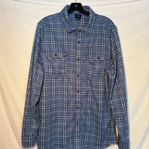 J.Crew Light Blue Plaid Flannel shacket jacket size XL